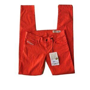 Diesel Women Denim Orange Getlegg Slim Skinny 0019Z Jeans Size W26